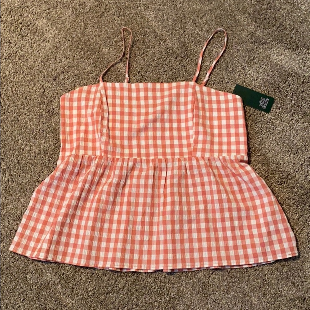 Red and white checkered tank top